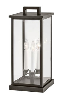 Hinkley Weymouth Medium Pier Mount Lantern, Low Voltage Oil Rubbed Bronze