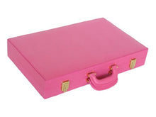Zaza & Sacci Leather Backgammon Set 20" Attache Case Pink