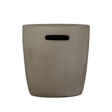 Real Flame Riverside Propane Round Tank Cover and Outdoor Side Table, Storage Hideaway Table for 20 lb Propane Tank for Gas Fire Pits, Lightweight, Weather Resistant - Glacier Gray