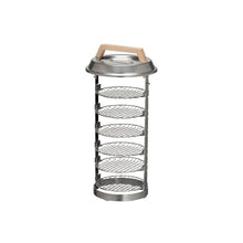 Snow Peak Smokemeister - Stainless Steel with Wood Handle Compact Smoker - 8.5 x 8.5 x 18.5 in