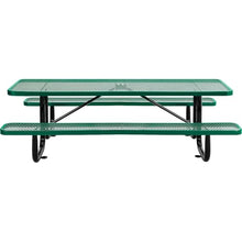 Global Industrial 8’L Rectangular Picnic Table, Expanded Metal, Green