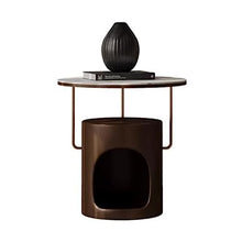 Coffee Table Round End Table, End Table, Nightstand, Small Coffee Table, 2 Tier Decorative Table, Sofa Table for Small Spaces, Living Room, Bedroom, Balcony Table auxi