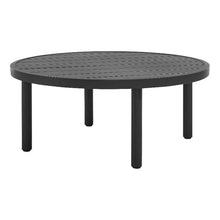 Modway Terrace Round Metal Outdoor Patio Coffee Table in Graphite – 35 Inch Weather-Resistant Coffee Table for Patio, Balcony, and Garden – Modern Outdoor Coffee Table with Round Slatted Top