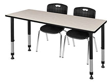 Regency Kee Height Adjustable Classroom Table Set with 18" Andy Chairs Maple/Black