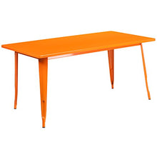 EMMA + OLIVER 63" Rectangular Orange Metal Table