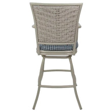 Tobias Designs Set of 3 Erin - Outdoor Indoor 34" Swivel Bar Stool - Coco Indigo Blue on Beige