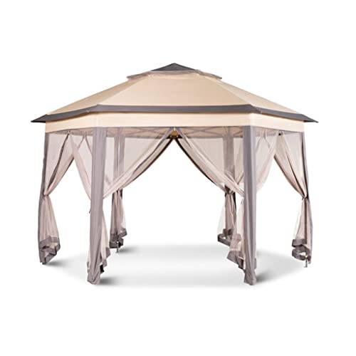13’x 13' Gazebo Patio, Pops Up with Roller Bag, Outdoor Canopy Tent Folding for Parties Garden Backyard