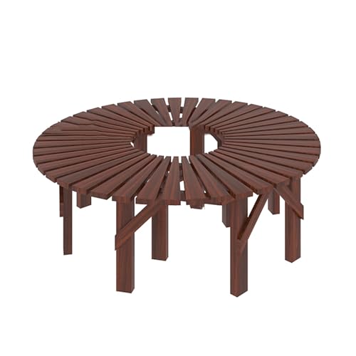BXKCFYBSQ Tree Bench Wrap Around,Decorative Curved Bench Seating,Wooden Semicircle/Circle Garden Bench,Shape Extends Infinitely,Capacity 400KG(Circle)