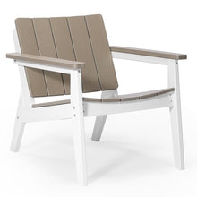 WestinTrends Pacifica Outdoor HDPE Modern Patio Club Armchairs (Set of 2), White/Weathered Wood