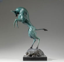 FENGSHUI-CAISHEN Blue Pure Copper Wall Street Bull Statue