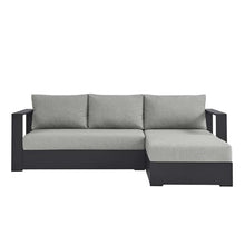 Modway Tahoe Modular Aluminum 2-Piece Outdoor Patio Furniture Gray, Right-Facing Sectional Sofa Set with Weather-Resistant Cushions, Ideal for Deck, Backyard, Poolside