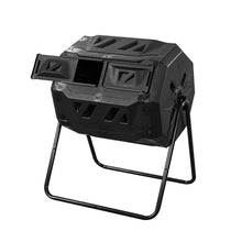 43 Gallon Dual Chamber Compost Tumbler Outdoor Rotating Composter Bin with 360° Tumbling Superior Aeration & Sturdy Steel Frame Fast Efficient Composting for Garden & Yard Waste (Black)