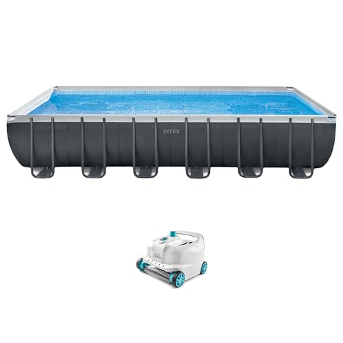 Intex Ultra XTR Rectangular Pool Set with Pump & Vacuum Gray