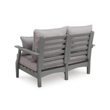 Covi Outdoor Loveseat w 2 Pillows, Foam Fill Nuvella Cushions, Gray 54 Inch