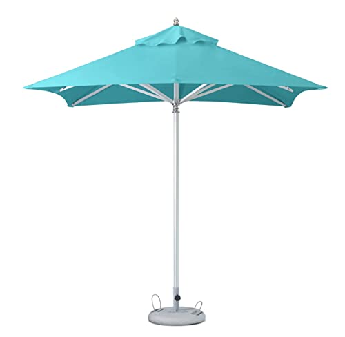 HomeRoots 8' Aqua Polyester Square Market Patio Umbrella Aqua