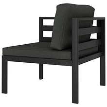 HGKMBRY 4-Piece Aluminum Outdoor Furniture Set with Polyester Cushion Patio Seating and Foam-Filled Cushions for Outdoor Comfort