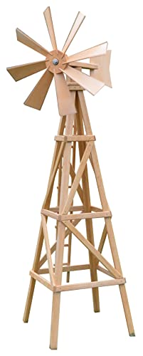 Pressure Treated Pine Farm Style Windmill (Natural Stain)