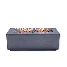 48" Premium “Mesa 1" Concrete Fire Bowl - Heavy Cement Rectangle Natural Gas Fire Pit - Square Outdoor Fire Table with Key Valve GFRC (48” L x 18” W x 18” H) (Ivory White)