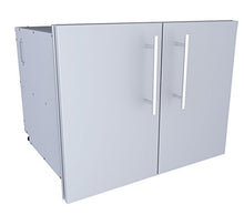 SUNSTONE DE-DDP30 Designer Series Raised Style Double Door Dry Storage Pantry, 30", Stainless Steel