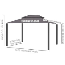 Outsunny 10' x 12' Hardtop Gazebo with Curtains and Netting Coffee