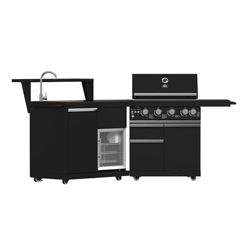 Forno All'Aperto 62,600 BTU BBQ & Sink Module with Black Countertops, Bar & Beverage Center