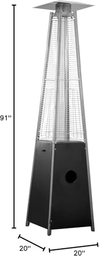 Golden Flame Resort Model 49,000 BTU NATURAL GAS Glass-Tube Flame Patio Heater in Rich-Mocha Matte Finish with Mobility Wheels and Protective Cover