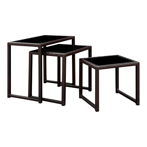 Furniture of America Lodge Aluminum Patio Nesting Table in Espresso