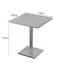 JOSOGO Stainless Steel Workbench Foldable Kitchen Work Table,Outdoor Dining Set, Silver Anodized Aluminum, Stackable Chairs, Weather-Resistant, for Garden, Patio, Balcony(B70CM)