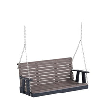 Poly Lumber Wood 5FT Porch Swing Amish Craftsmandship Made in USA HDPE with No wood fibers and 1000 lbs Limit. Stainless Steel Hardware.Signature Rollback design for Patio Outdoor Backyard Garden Park