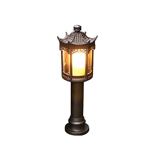 KADELONG Antique Outdoor Yard Lamps E27 1-Light Waterproof Lawn Lights Garden Exteriors Path Lights Landscape Patio Porch Pathway Driveway Floor Mount Lighting Fixture H20.09in,Chandelier Lighting