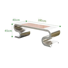 mifortune-e Garden Bench, Stainless Steel Wood Park Bench - Outdoor Commercial Garden Patio Seating,for Patio(Large)