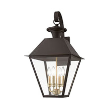Livex Wentworth 4-Light Extra Large Outdoor Wall Lantern Bronze/Antique Brass