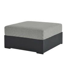 Outdoor Escape Powder-Coated Aluminum Outdoor Ottoman with Thick Cushion, Patio Ottomans and Outdoor Foot Rest for Patio, Gray Gray