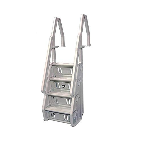 Vinyl Works IN Deluxe 32" Adjustable In-Step Above Ground Pool Ladder, Taupe