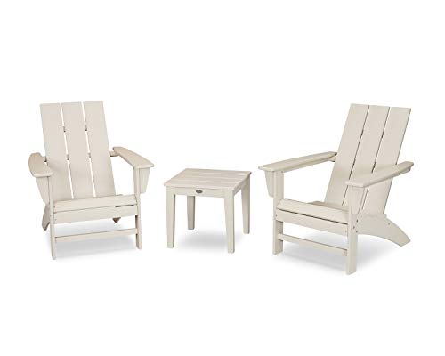 POLYWOOD Modern 3-Piece Adirondack Chair Set with End Table
