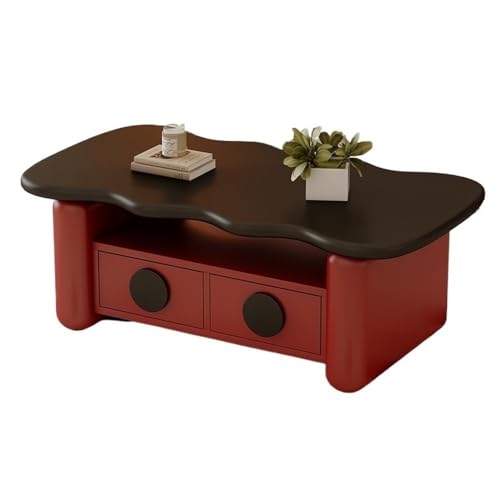 DINBOZ26X Living Room Table Modern Minimalist Coffee Table with Storage for Living Room, Small Space Luxury, Creative Design, Home Tea Table Outdoor Side Table(Red)