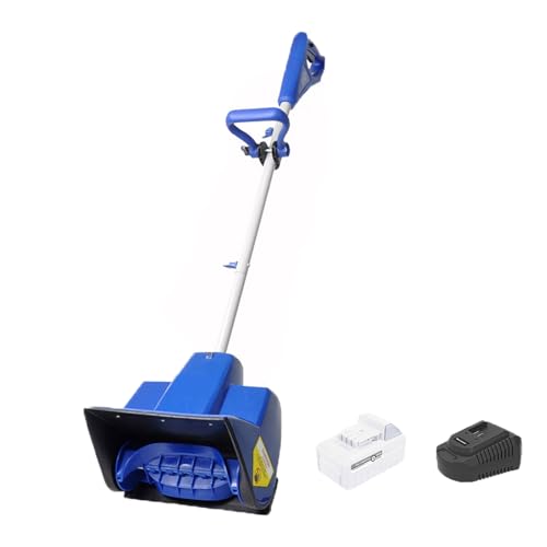 Snow Shovel, 24V 12Inch 4Ah Cordless Snow Blower, Battery Powered Snow Blower with Adjustable Front Handle for Walkways and Driveways, Brushless Motor,OneBattery