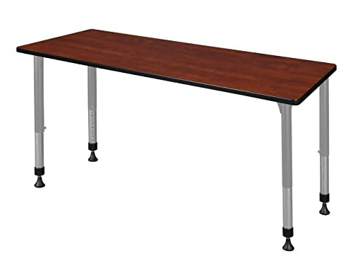 Romig Height Adjustable Classroom Activity Table Cherry Top Grey Base 72x30