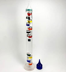 Glassic Gifts Galileo Thermometer 40" Tall Chrome