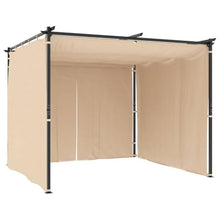 HKTMGDNG 9.8x9.8 Ft Gazebo Canopy Tent with Side Curtains Cream Steel