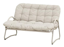 Outdoor PE Rattan Double Chair Loveseat with Cushioned Seat, Metal Frame, Curved Armrests, Woven Patio Bench Sofa for Porch Garden Poolside Balcony Backyard Conversation Lounging Relaxation