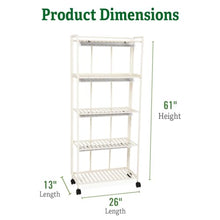 Gardener's Supply Company Oslo 4-Tier Grow Light Plant Stand | Elegant Metal Shelf with 4 LED Fixtures Included, Foldable Shelves & Wheels for Indoor Houseplants Flowers & Succulents