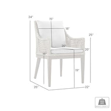 Armen Living Silvana Outdoor Patio Wicker Aluminum Dining Chair Set of 2 Grey