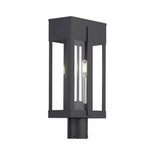 Livex Lighting, 28964-04, Berksford Collection, 2 Light Black Large Outdoor Post Top Lantern with Brushed Nickel Candles and Clear Glass