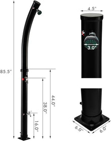 MKLFBY Standing Solar-Heated Outdoor Shower with Shower Head and Foot Shower Tap, Portable Outside Shower Station Fixture for Poolside, Pool Area, Beach House