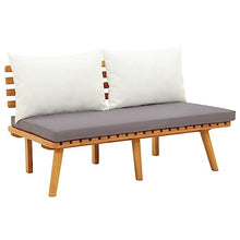 5 Piece Outdoor Patio Furniture Set with Thick Cushions, Solid Acacia Wood Garden Lounge Set for Backyard, Poolside, Includes Sofa, Bench & Table, Weather-Resistant