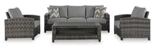 Signature Design by Ashley Oasis Court 4-Piece Patio Furniture Set, Gray