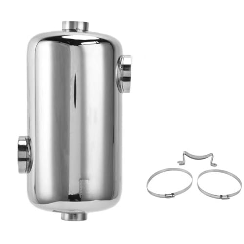200KBTU Pool Heat Exchanger Stainless Steel Double Side Ports Shell And Tube Swimming Pools Heat Exchanger for Swimming Pools/Spas/Hot Tubs/Solar, MF 200