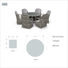 Direct Wicker Round 6-Person Gray Aluminum Outdoor Dining Set with Cushions