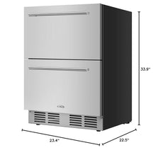 KoolMore KM-OKS-RD2 24 in. Outdoor Kitchen Double Drawer Built-in Refrigerator in Stainless-Steel, ETL Listed